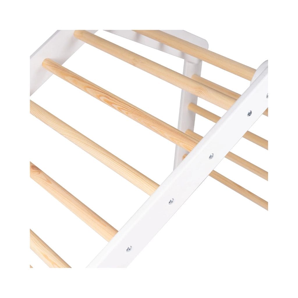 Triangle d’Escalade Pikler XL Bois Blanc – Jeu Montessori Haut de Gamme