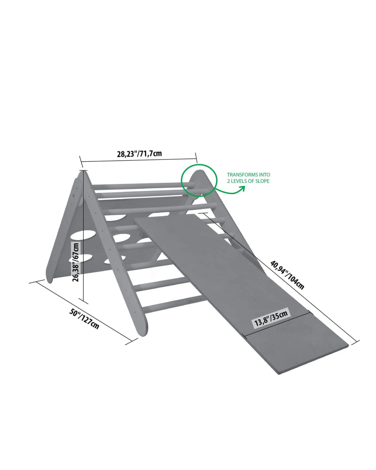 Triangle de Pikler Pliable – 2 Niveaux Ajustables | Montessori House Bed
