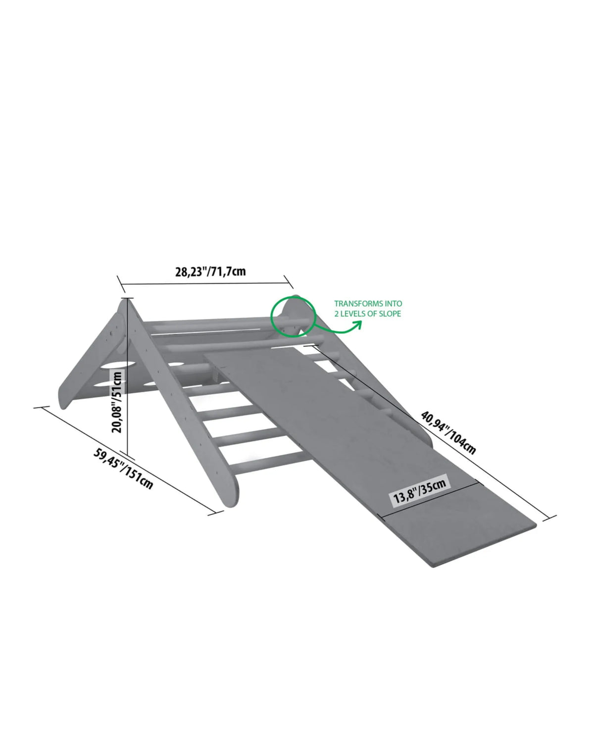 Triangle de Pikler Pliable – 2 Niveaux Ajustables | Montessori House Bed