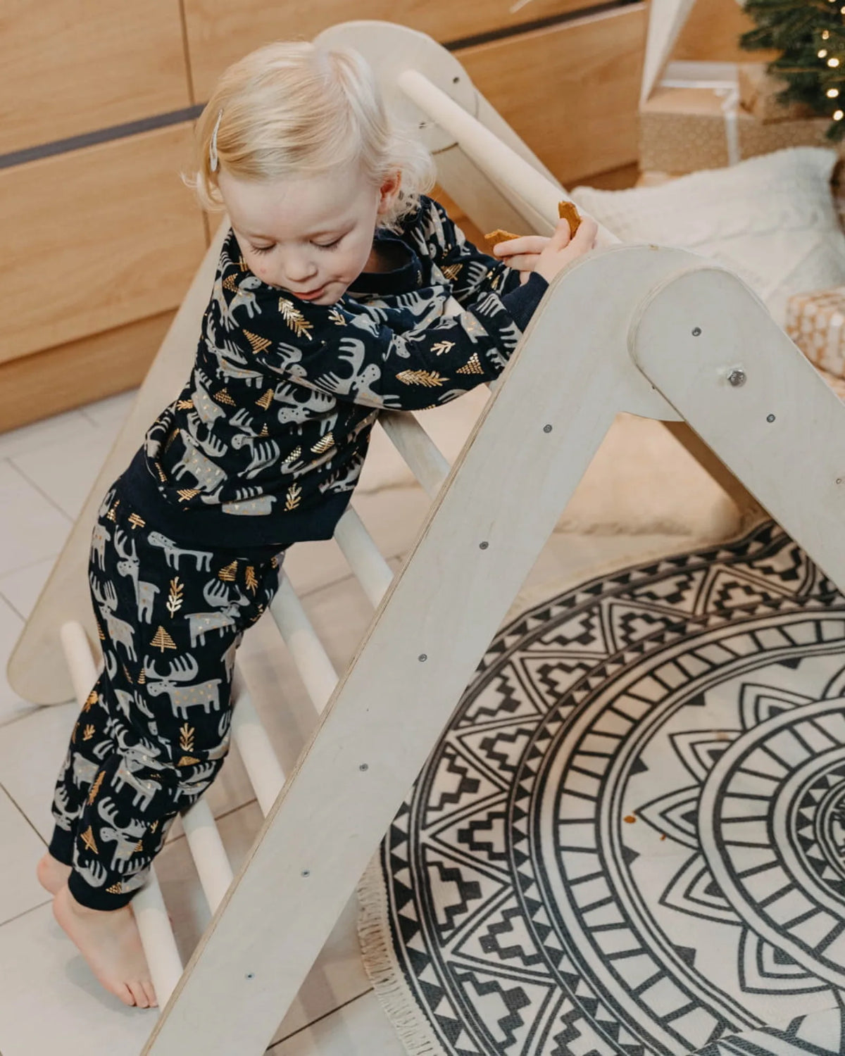 Triangle de Pikler Pliable – 2 Niveaux Ajustables | Montessori House Bed
