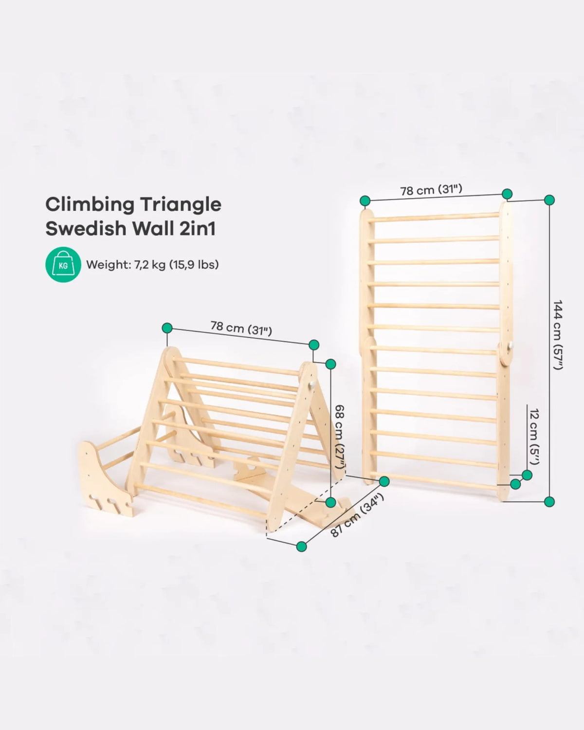 Triangle de Pikler & Espalier Suédois 2-en-1 – leg&go