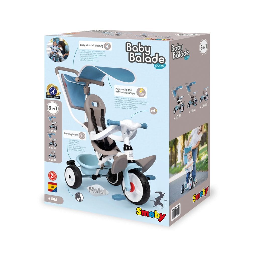 Tricycle Évolutif Luxe Baby Balade Plus - Bleu