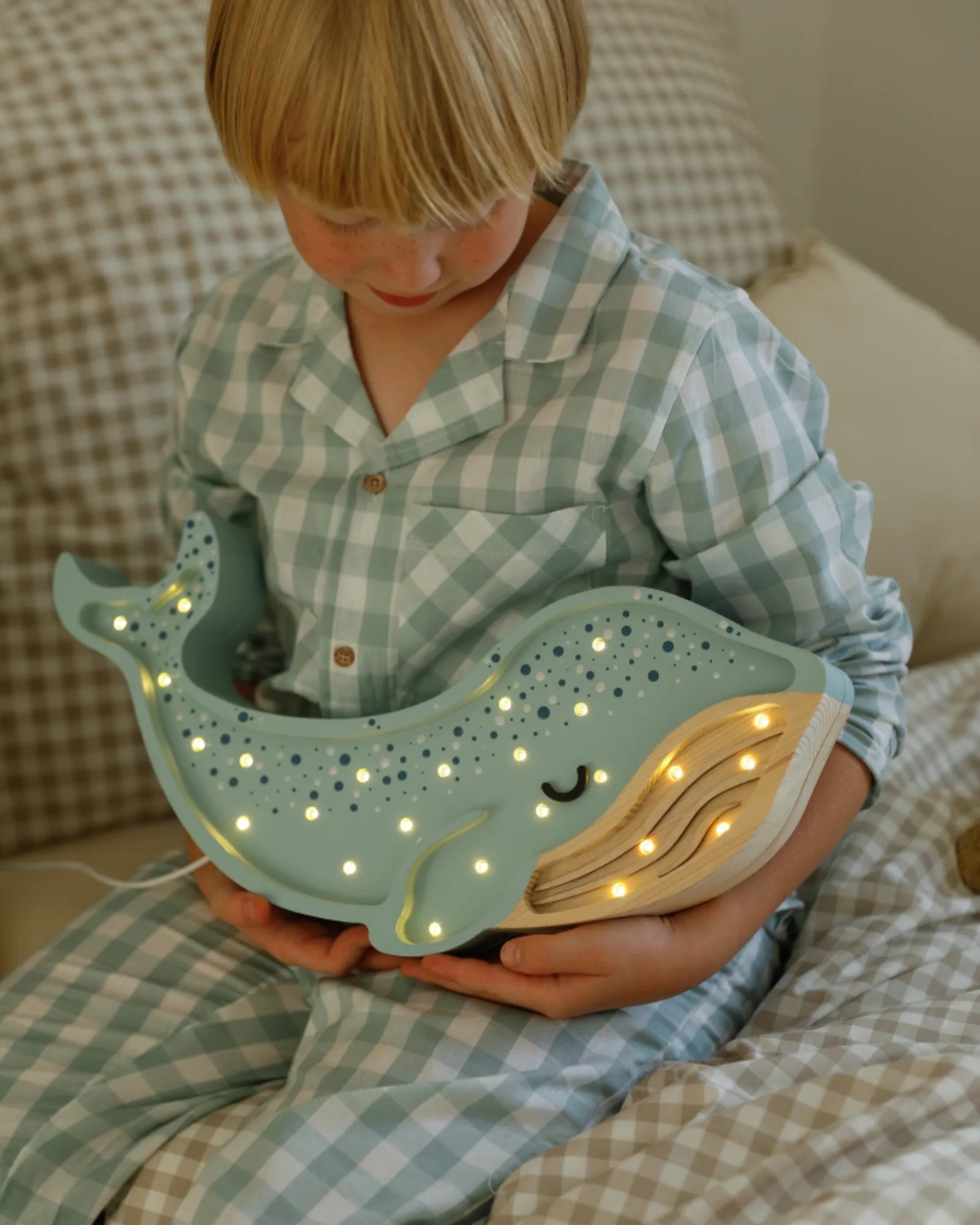 Veilleuse Baleine en Bois de Pin – Montessori pour enfant – photo 1