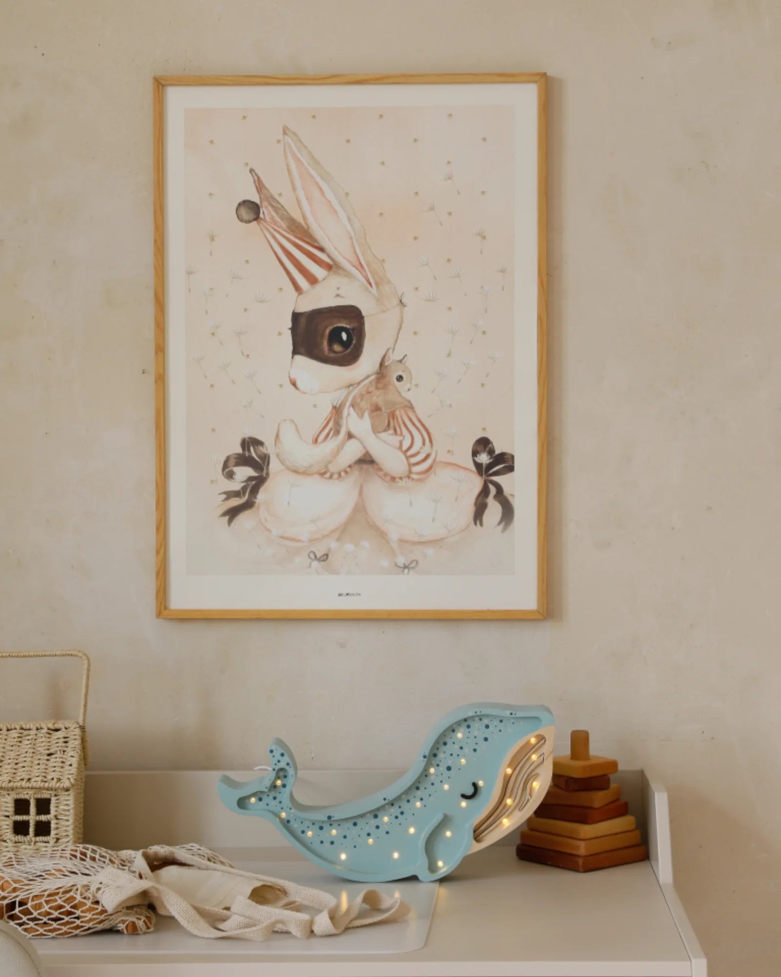 Veilleuse Baleine en Bois de Pin – Montessori pour enfant – photo 1