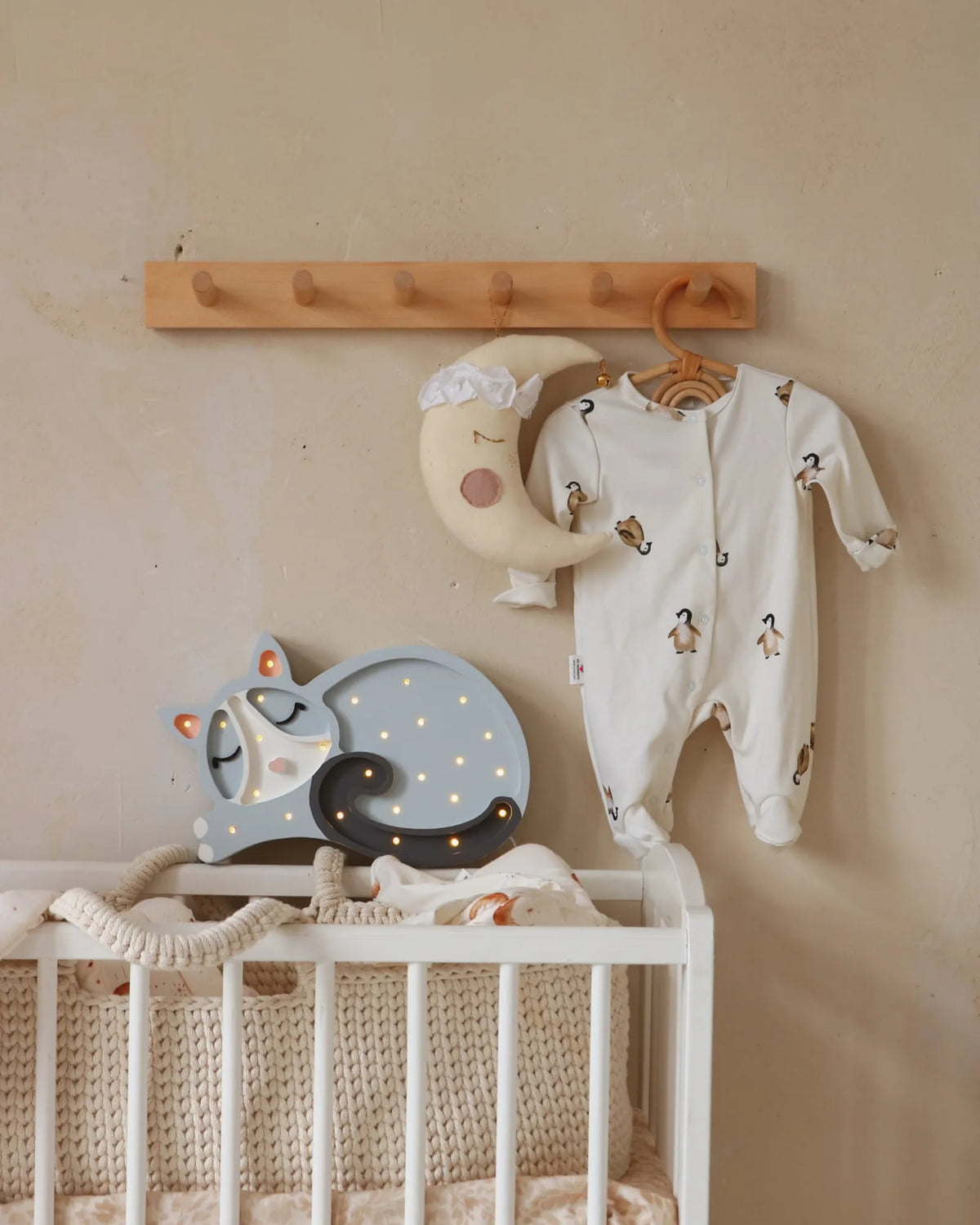 Veilleuse Chat en Bois de Pin Massif Artisanale – Montessori pour enfant – photo 9