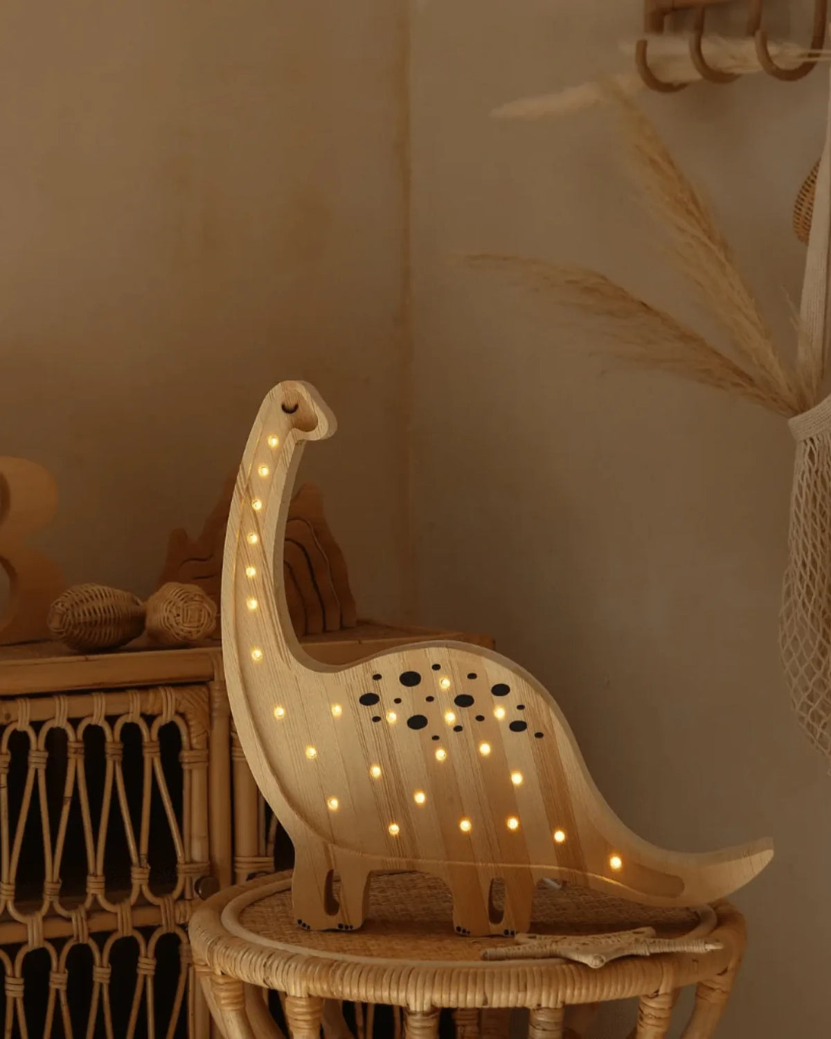 Veilleuse Dino Diplodocus en Bois de Pin – Montessori pour enfant – photo 5