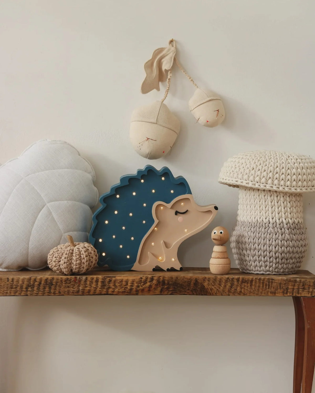 Veilleuse Hérisson en Bois de Pin – Montessori pour enfant – photo 7