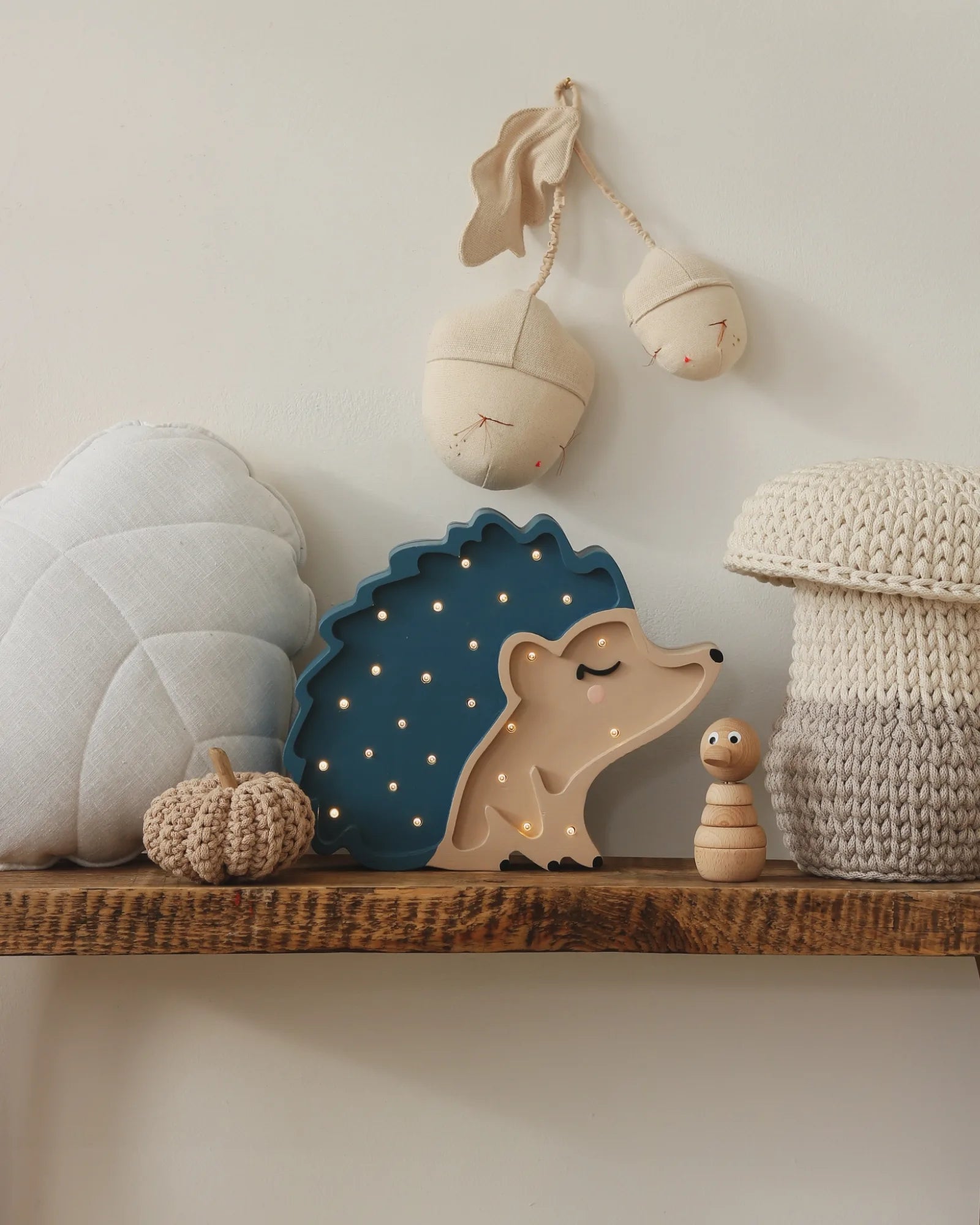 Veilleuse Hérisson en Bois de Pin – Montessori pour enfant – photo 1