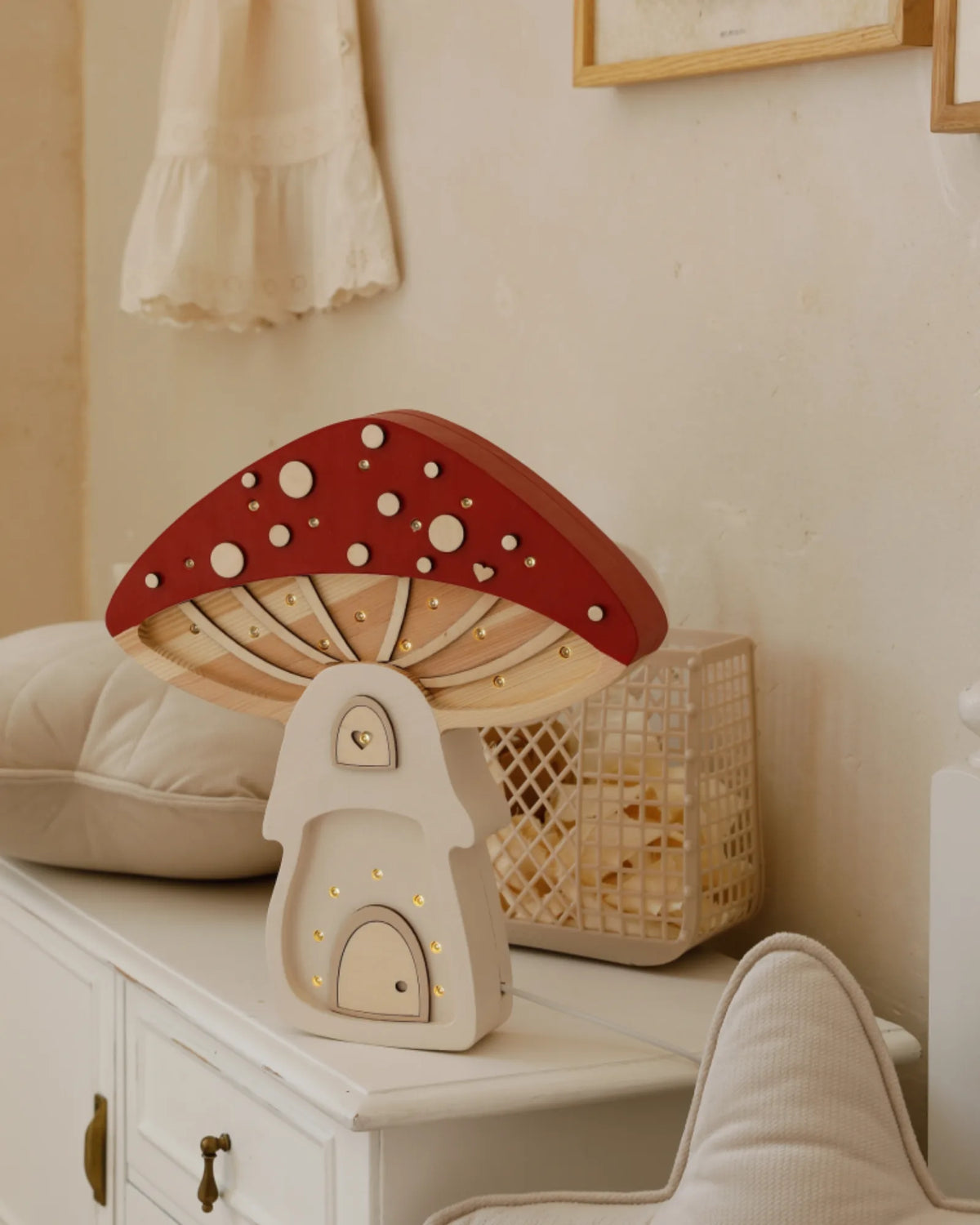 Veilleuse Maison Champignon en Bois de Pin – Montessori pour enfant – photo 13