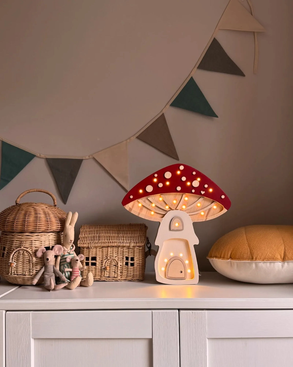 Veilleuse Maison Champignon en Bois de Pin – Montessori pour enfant – photo 8