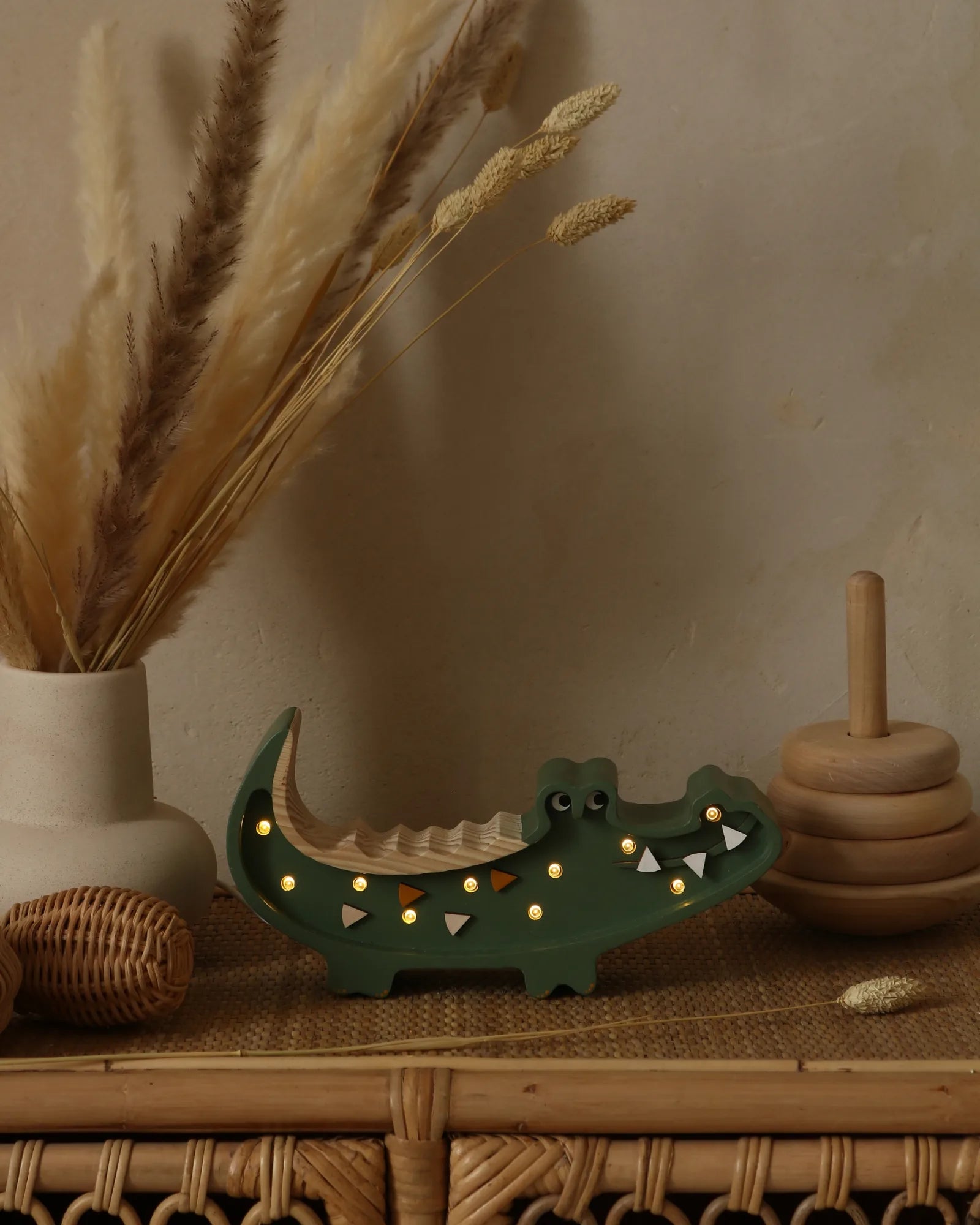 Veilleuse Mini Crocodile en Bois de Pin – Montessori pour enfant – photo 1