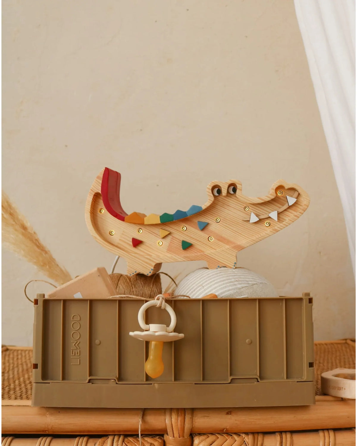 Veilleuse Mini Crocodile en Bois de Pin – Montessori pour enfant – photo 8