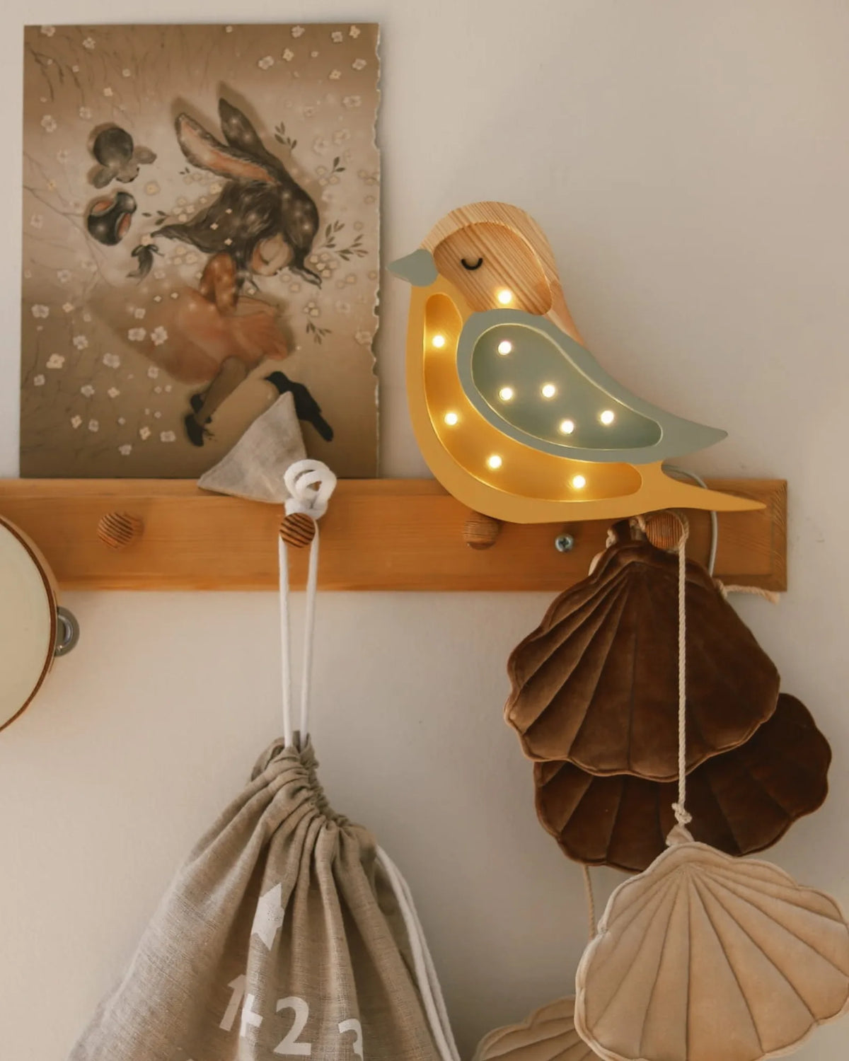 Veilleuse Mini Oiseau en Bois de Pin – Montessori pour enfant – photo 9