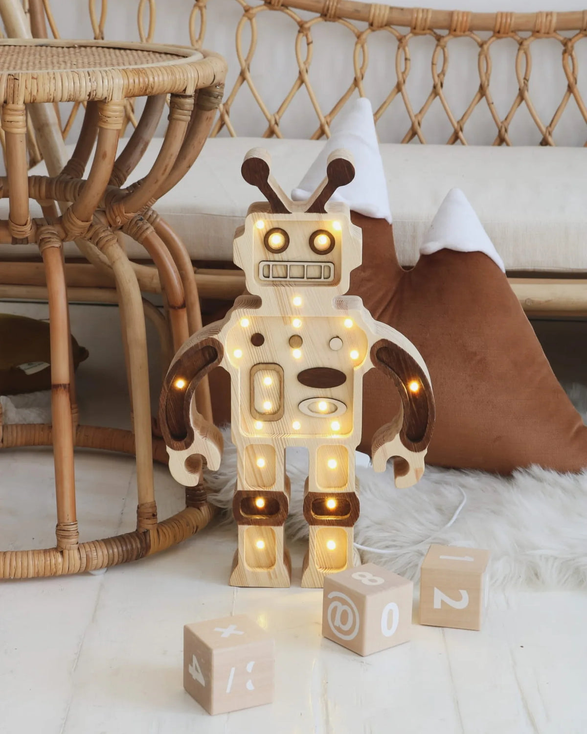 Veilleuse Robot en Bois de Pin – Montessori pour enfant – photo 6