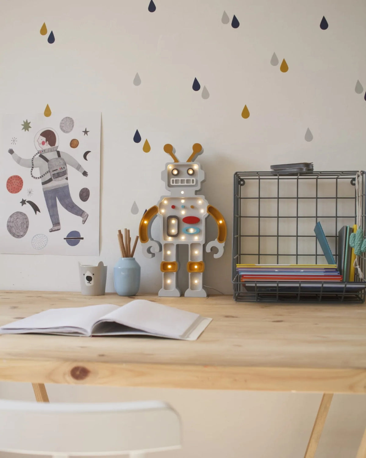 Veilleuse Robot en Bois de Pin – Montessori pour enfant – photo 5