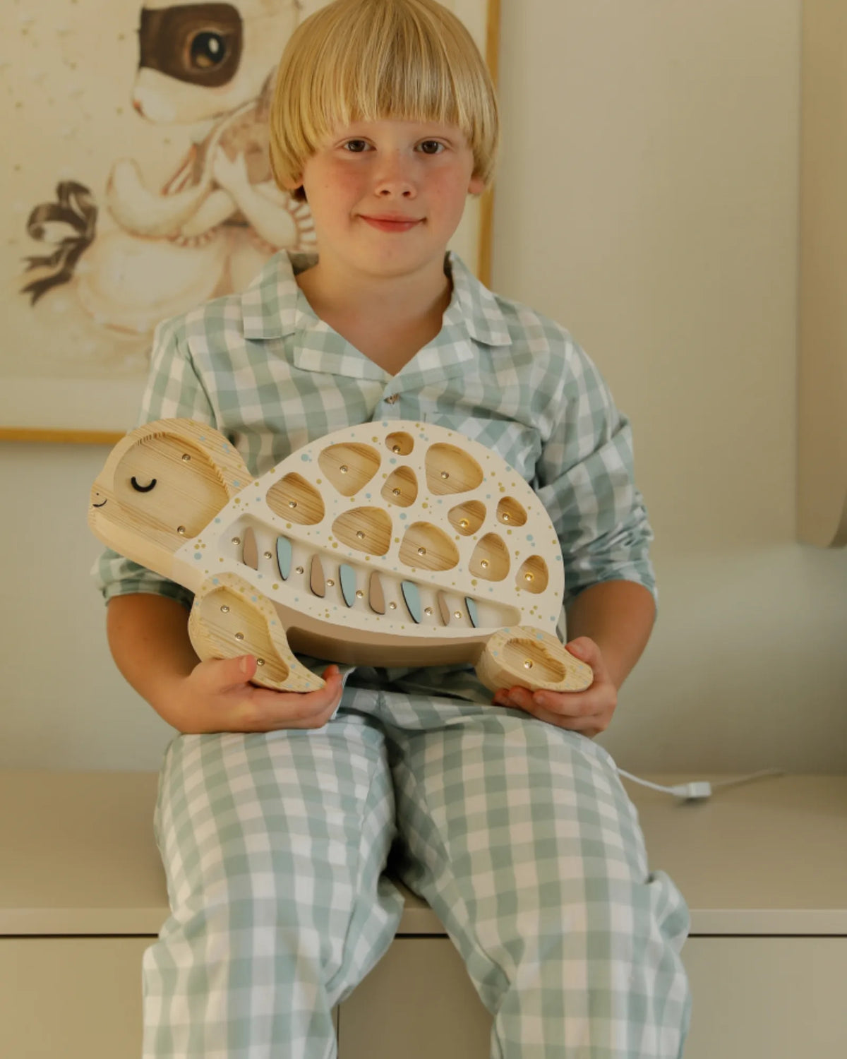 Veilleuse Tortue en Bois de Pin – Montessori pour enfant – photo 5