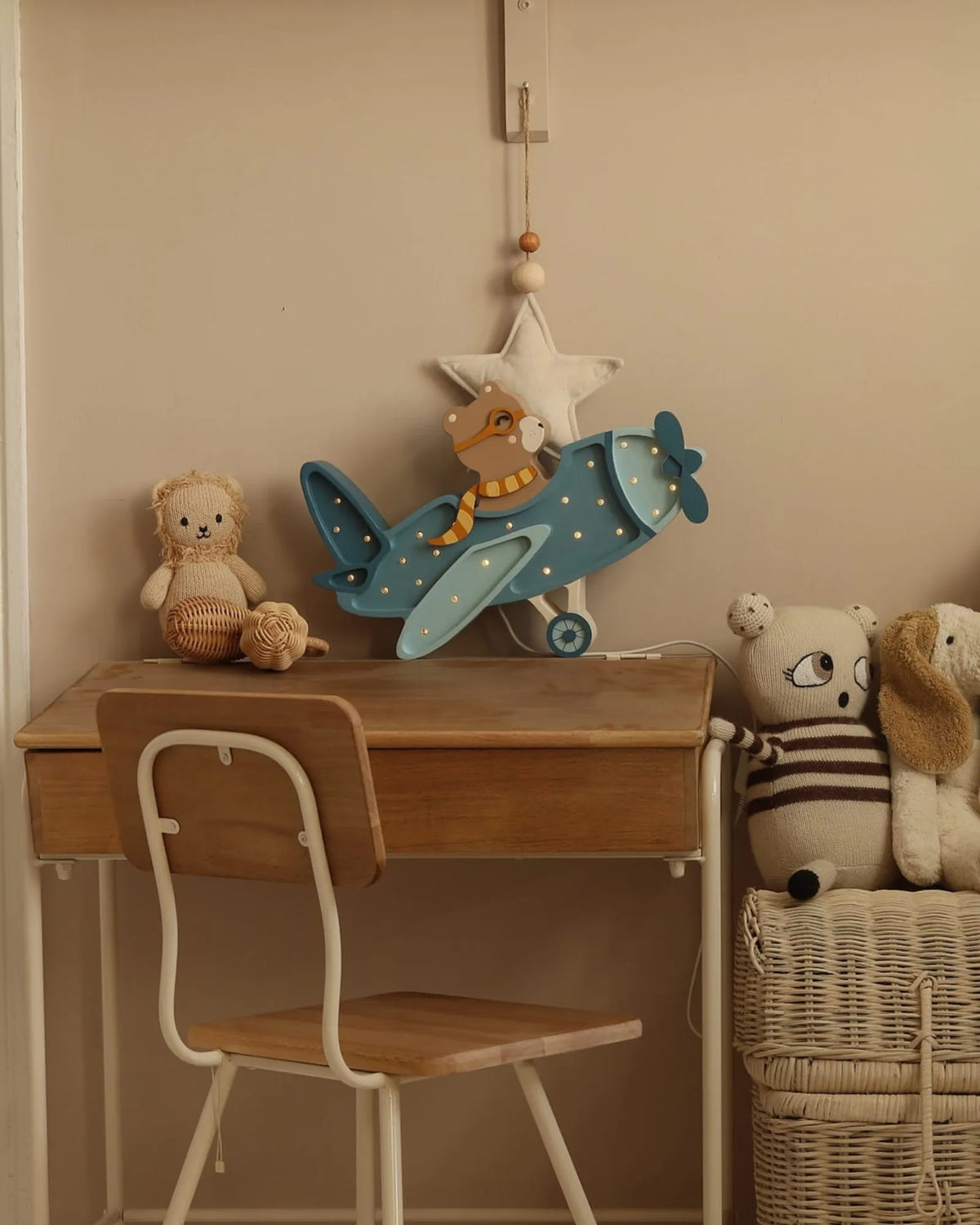 Veilleuse Vintage Aircraft en Bois de Pin – Montessori pour enfant – photo 9
