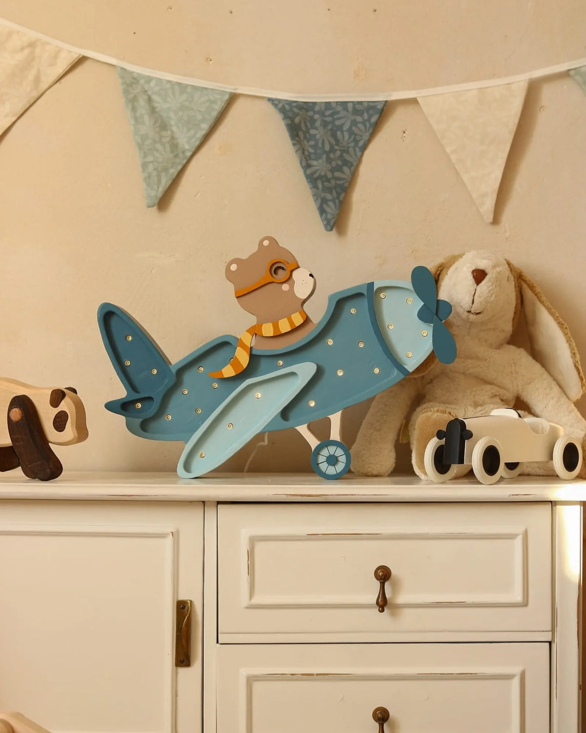 Veilleuse Vintage Aircraft en Bois de Pin – Montessori pour enfant – photo 8