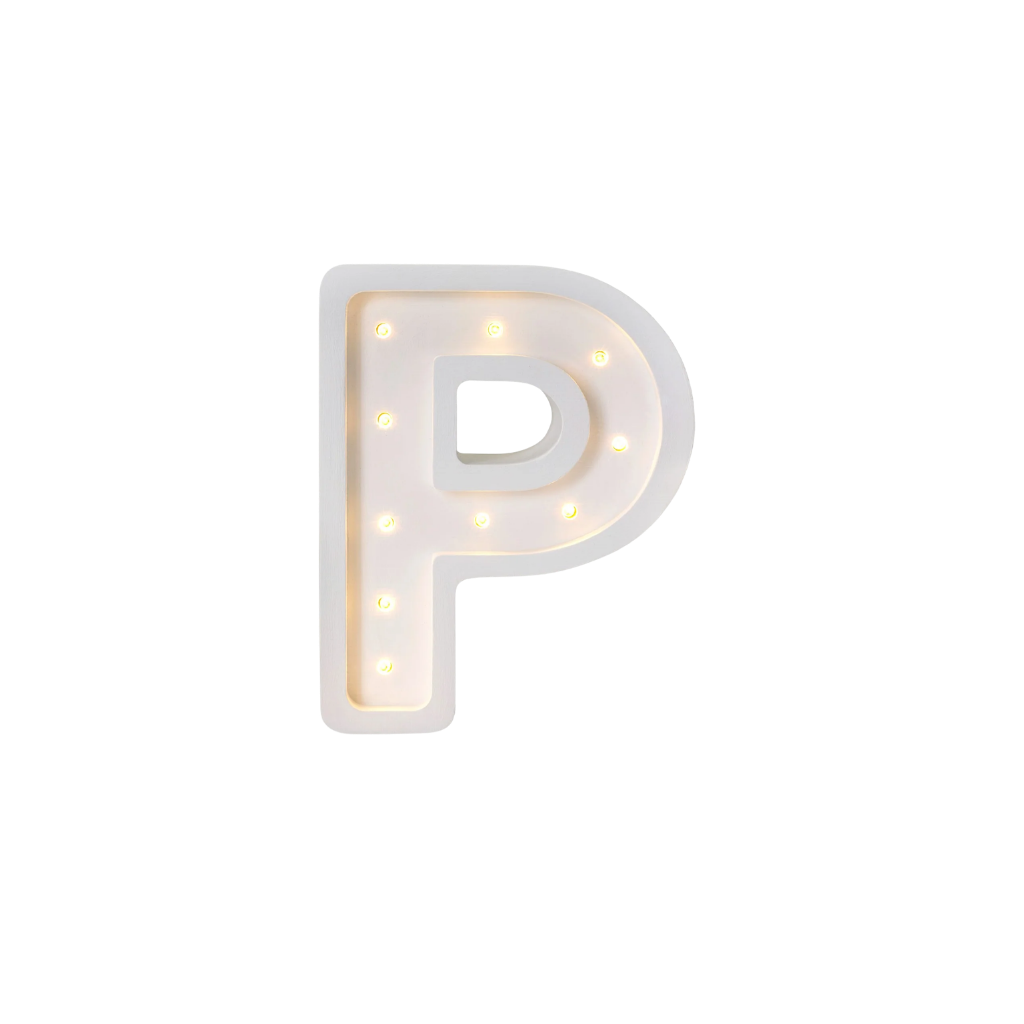 Veilleuse Lettre "P" en Bois de Pin