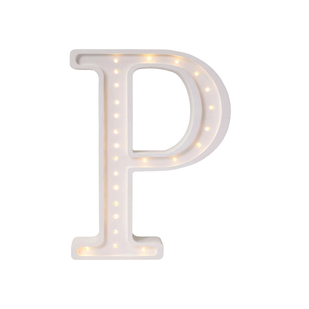 Veilleuse Lettre "P" en Bois de Pin