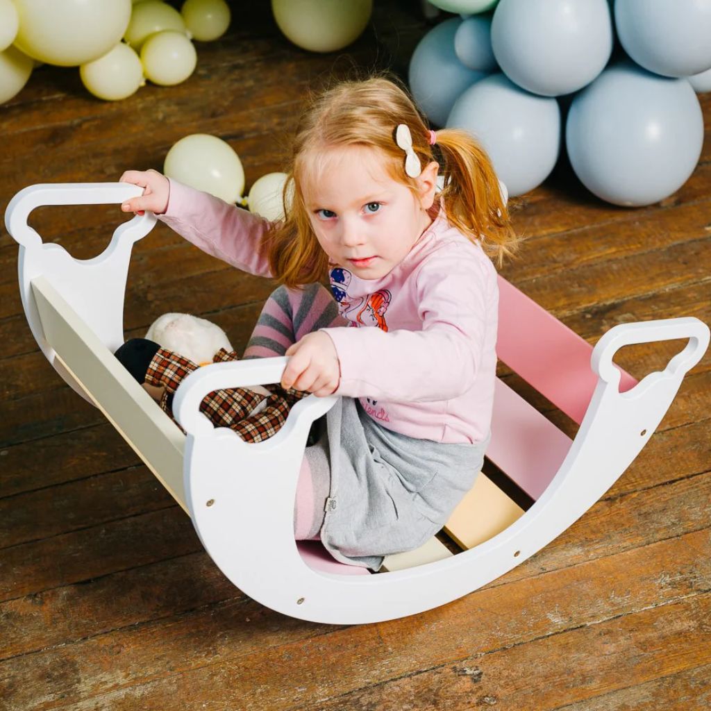 Arche de Motricité Montessori Arc - en - Ciel à Bascule en Natural / Rainbow | toys Tinitto – Fabrication européenne