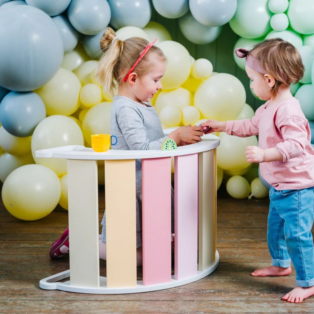 Arche de Motricité Montessori Arc - en - Ciel à Bascule en Natural / Rainbow | toys Tinitto – Fabrication européenne