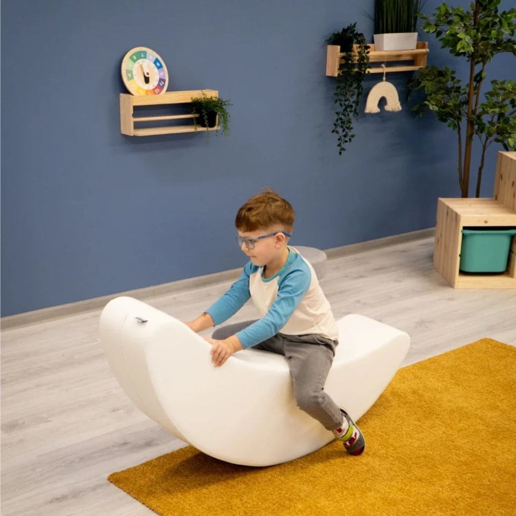 Banana balancín de espuma – Blanco en | juguetes Tinitto – Fabricado en Europa