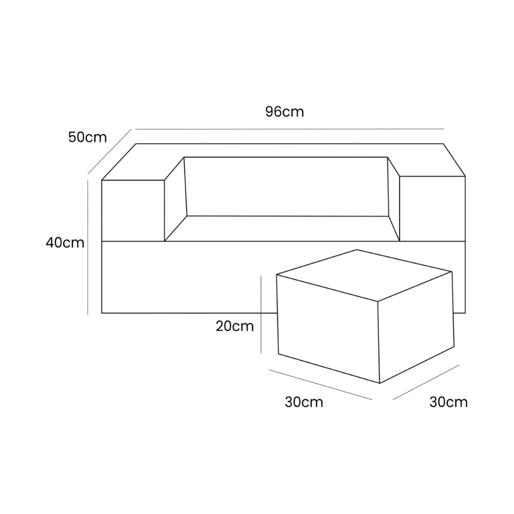 Canapé Cube en Velours Doux - Ecru en | Decoração Tinitto – Fabrication européenne