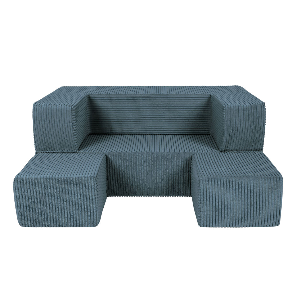 Canapé Cube en Velours Doux - Turquoise en | Decoração Tinitto – Fabrication européenne