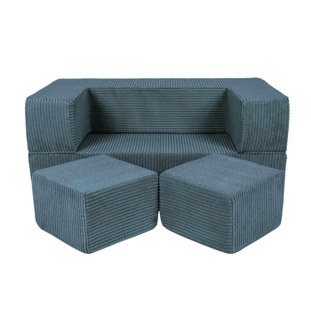 Canapé Cube en Velours Doux - Turquoise en | Decoração Tinitto – Fabrication européenne