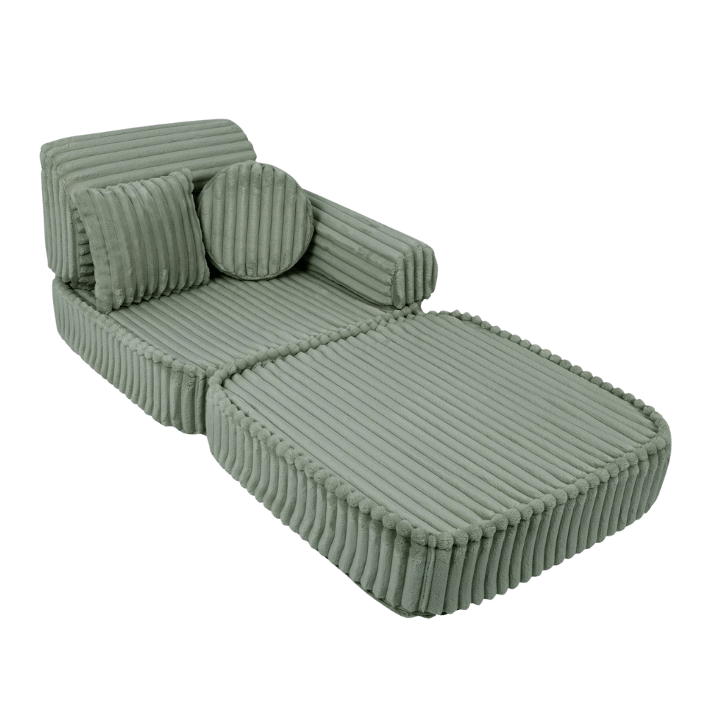 Canapé Medium Modular Sofa for Kids - Churros Sage Green en | Conforto Tinitto – Fabrication européenne