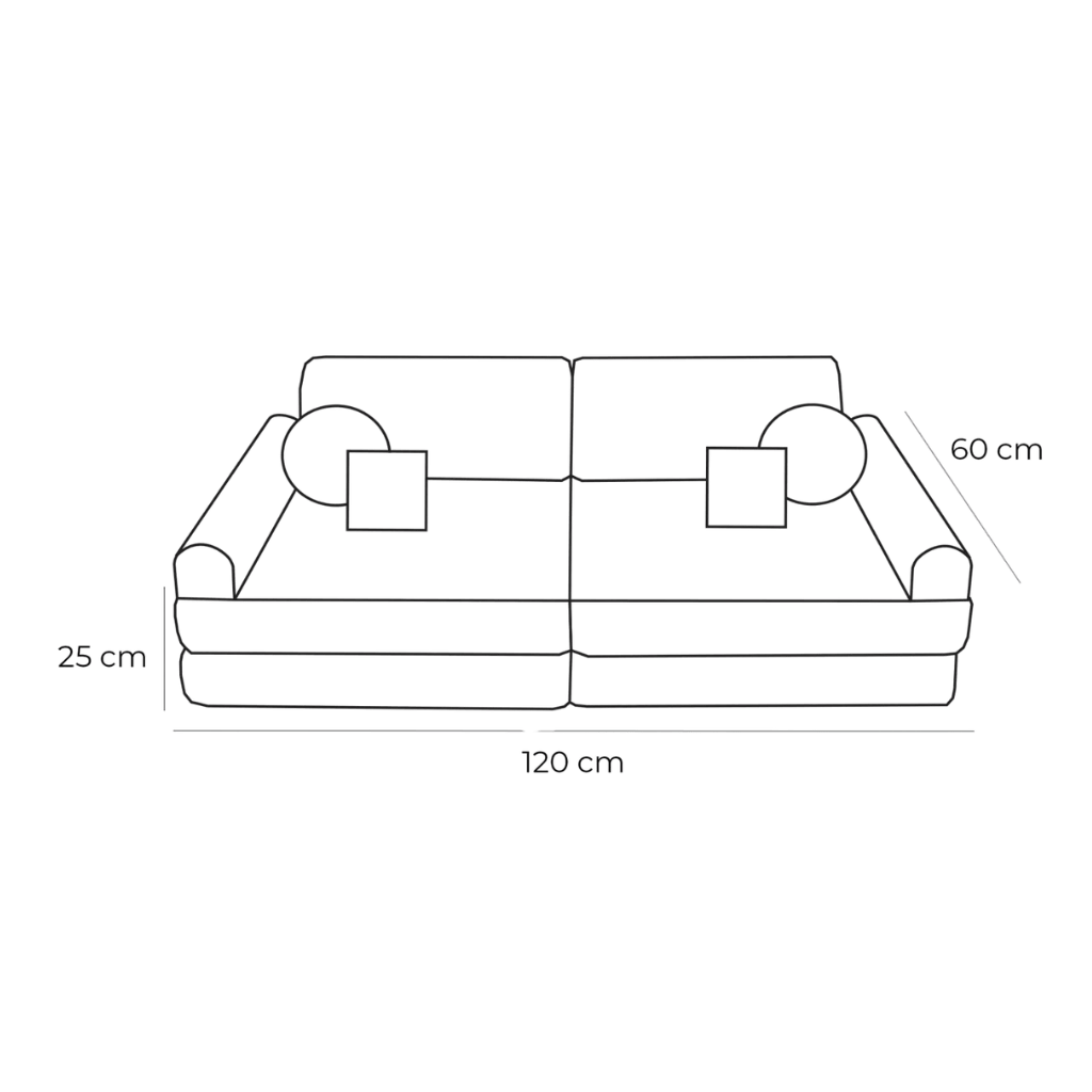 Canapé Medium Modular Sofa for Kids - Churros Sage Green en | Conforto Tinitto – Fabrication européenne