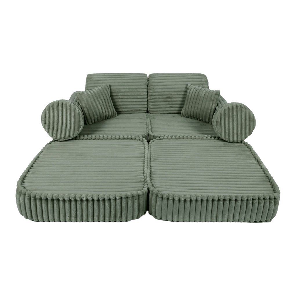 Canapé Medium Modular Sofa for Kids - Churros Sage Green en | Conforto Tinitto – Fabrication européenne