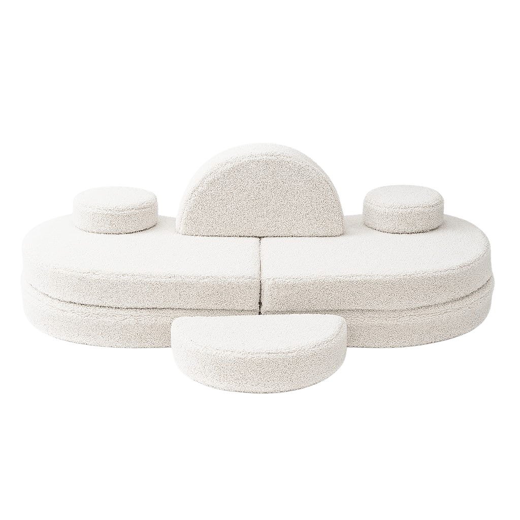 Canapé Modulable Enfant 6 Éléments "Coccolo" - Tissu Doux Dirty White en | Decoração Tinitto – Fabrication européenne