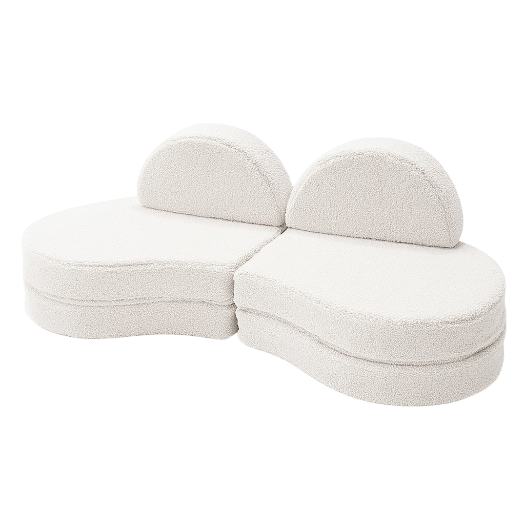 Canapé Modulable Enfant 6 Éléments "Coccolo" - Tissu Doux Dirty White en | Decoração Tinitto – Fabrication européenne