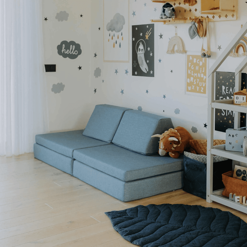 Canapé Modulable Enfant Jeu Montessori Évolutif en Grey | Decoração Tinitto – Fabrication européenne