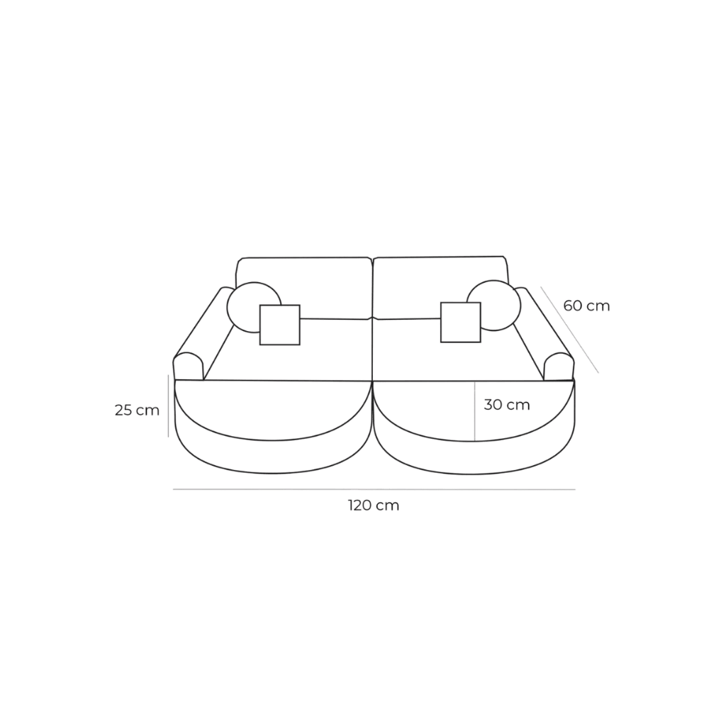 Canapé Modulable Moyen pour Enfants - Tangle Honey Mustard en | Decoração Tinitto – Fabrication européenne