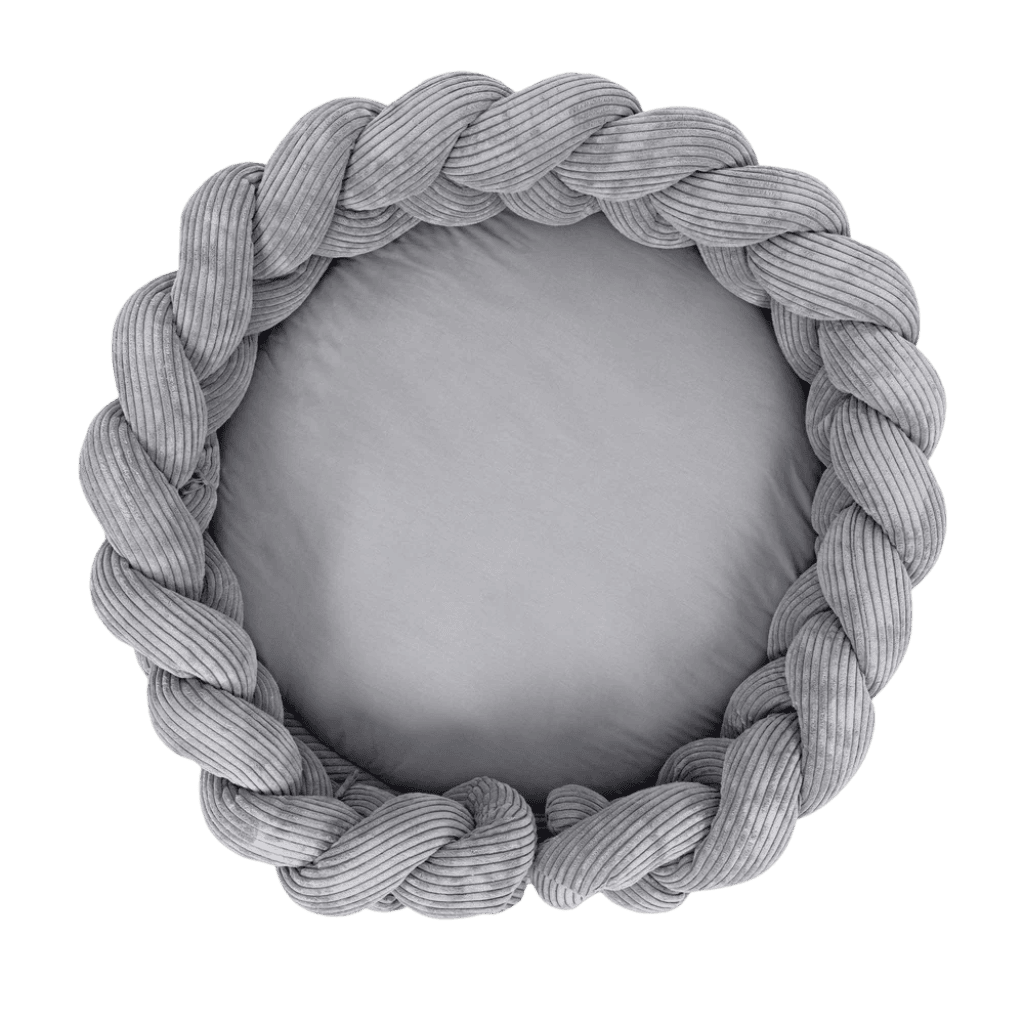 Cocon Bébé Olive 3 - en - 1 – Tapis d’Éveil & Tour de Lit Tressé en DarkGray | Conforto Tinitto – Fabrication européenne