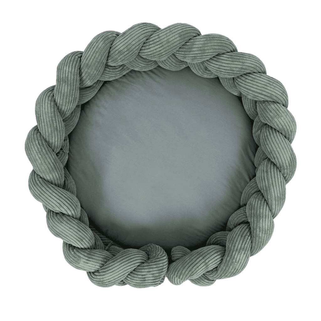 Cocon Bébé Olive 3 - en - 1 – Tapis d’Éveil & Tour de Lit Tressé en DarkOliveGreen | Conforto Tinitto – Fabrication européenne