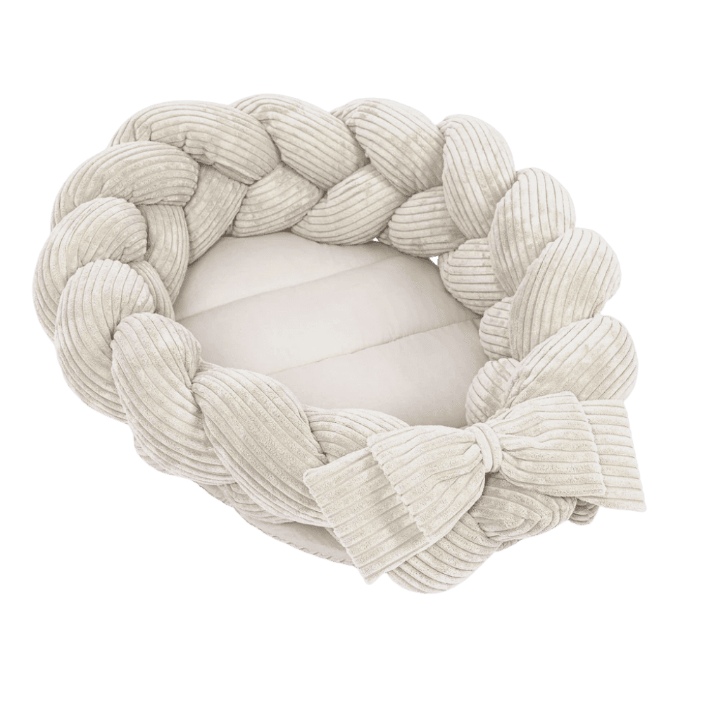 Cocon Bébé Vanille avec Protection Tressée en Dirty White | Conforto Tinitto – Fabrication européenne