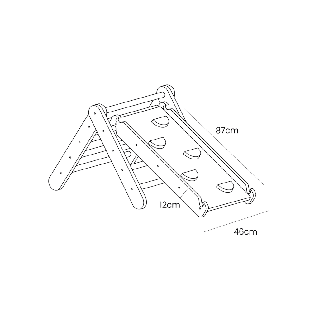 Pikler Ladder with Slide - Climbing Wall - Black | Motricidade Tinitto – Made in Europe