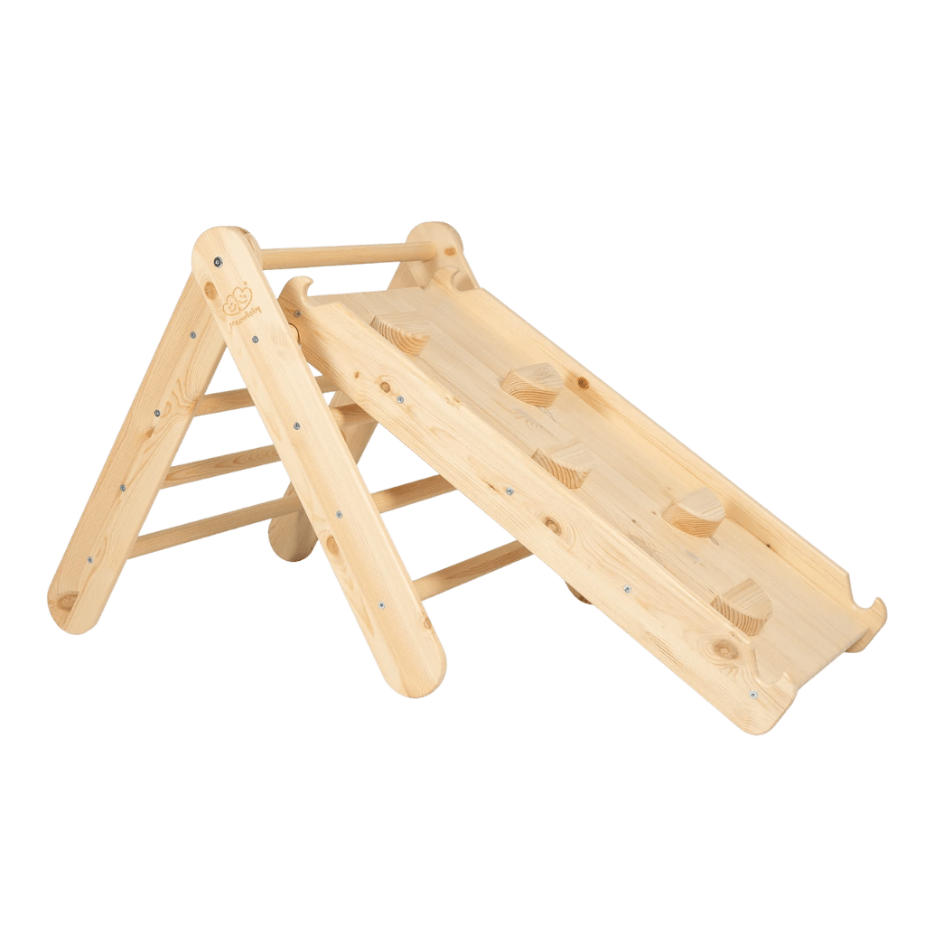 Pikler Ladder with Slide - Climbing Wall - Natural Wood | Motricidade Tinitto – Made in Europe