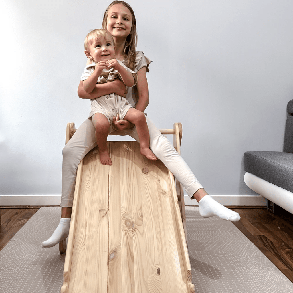 Pikler Ladder with Slide - Climbing Wall - Natural Wood | Motricidade Tinitto – Made in Europe