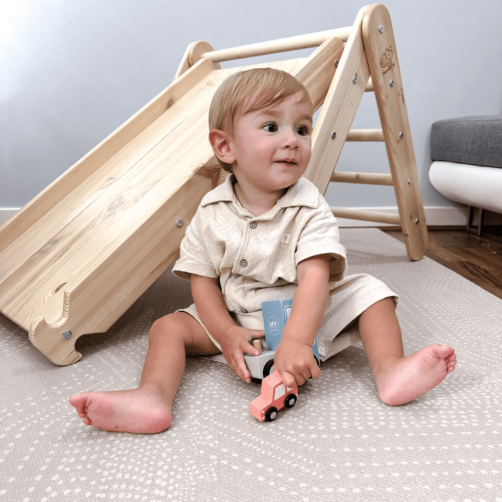 Pikler Ladder with Slide - Climbing Wall - Natural Wood | Motricidade Tinitto – Made in Europe