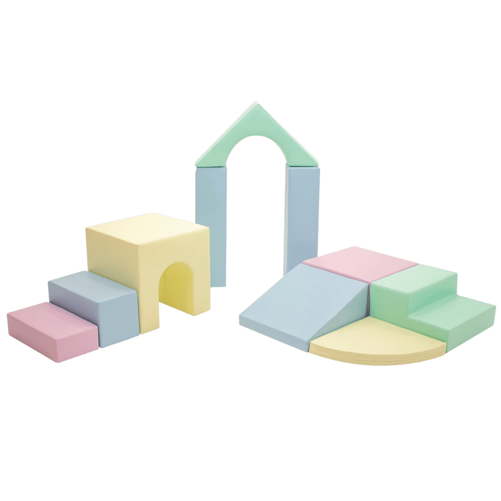 Ensemble de 10 Blocs de Mousse Soft Play - Pastel en | Motricidade Tinitto – Fabrication européenne