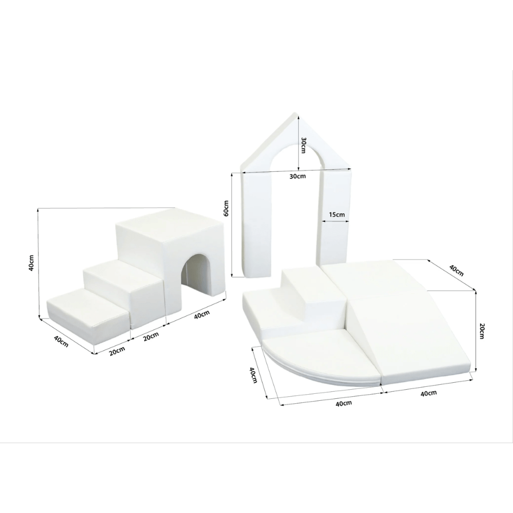 Ensemble de 10 Blocs de Mousse Soft Play - White en | Motricidade Tinitto – Fabrication européenne