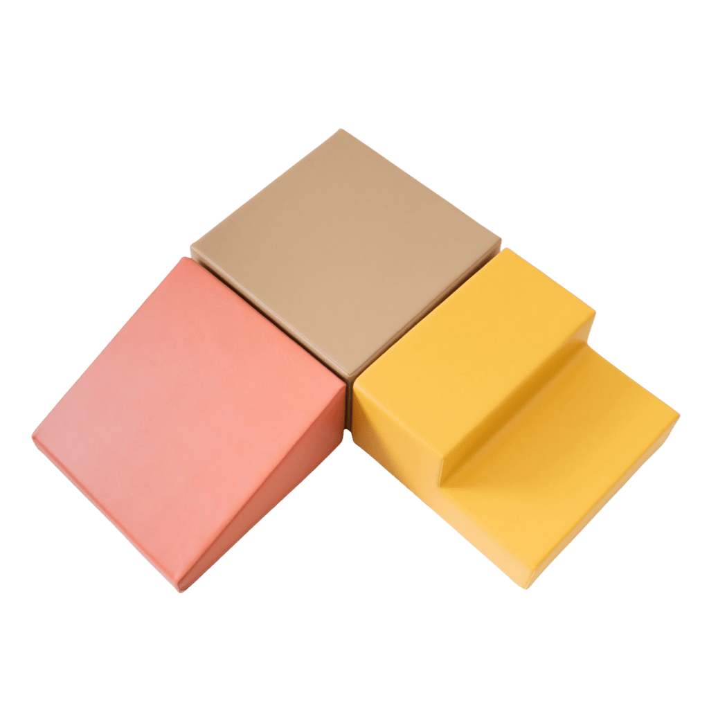 Ensemble de 3 Blocs de Mousse Soft Play - Pastel Pink en | Motricidade Tinitto – Fabrication européenne