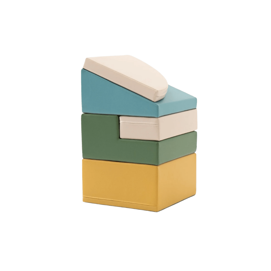 Ensemble de 5 Blocs de Mousse Soft Play - Pastel Turquoise en | Motricidade Tinitto – Fabrication européenne