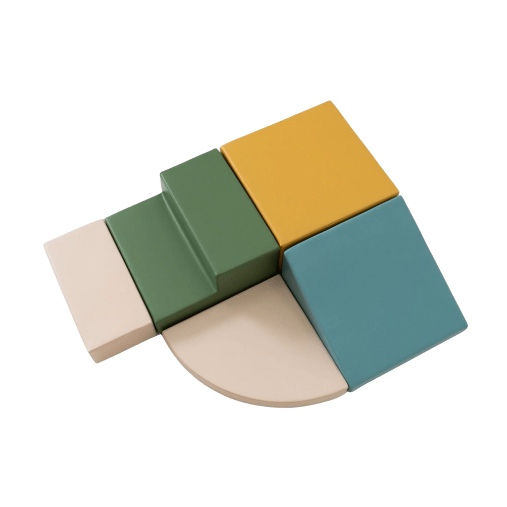 Ensemble de 5 Blocs de Mousse Soft Play - Pastel Turquoise en | Motricidade Tinitto – Fabrication européenne