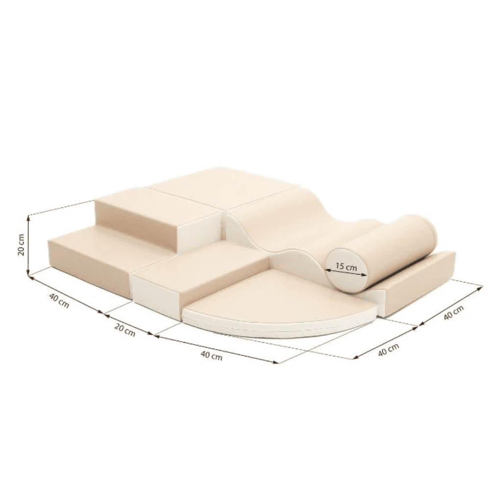 Ensemble de 6 blocs de mousse Soft Play - Beige en | Motricidade Tinitto – Fabrication européenne